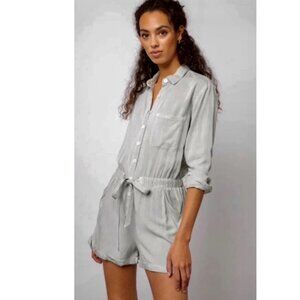 Rails Kennedy Romper in Mint Long Sleeve Size Small